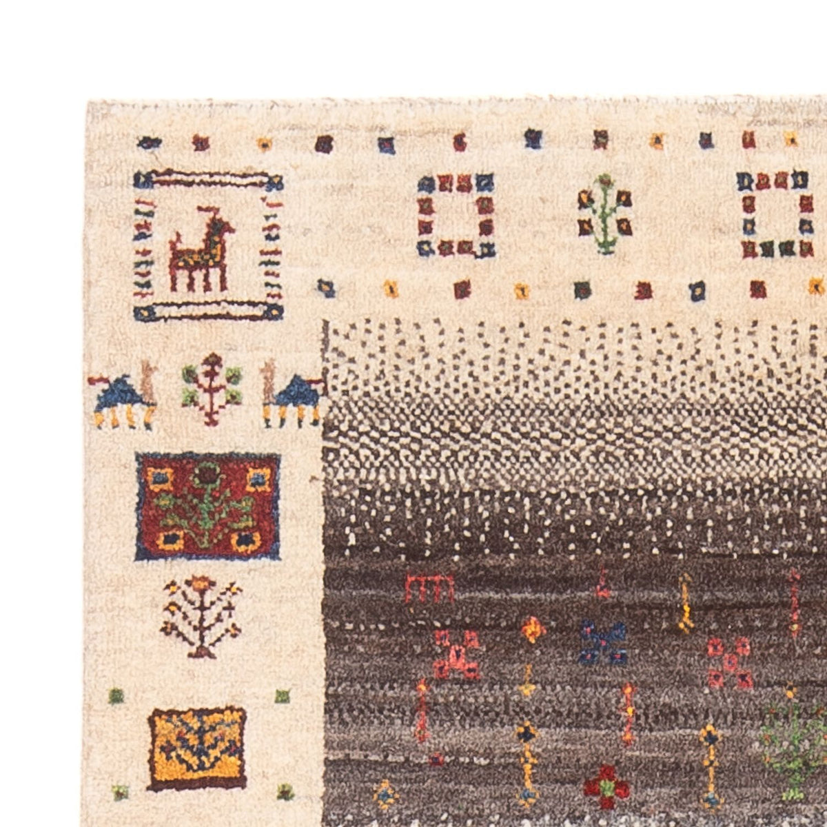 Dywan Gabbeh - Loribaft Perski - 123 x 86 cm - wielokolorowy