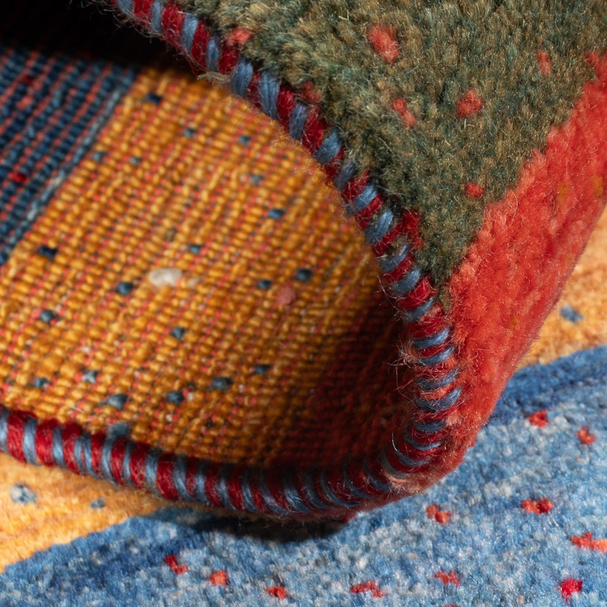 Dywan Gabbeh - Loribaft Perski - 129 x 87 cm - wielokolorowy