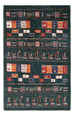 Dywan Gabbeh - Loribaft Perski - 135 x 85 cm - ciemna zieleń