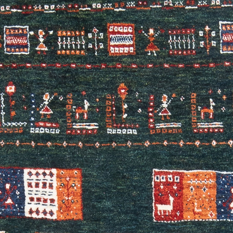 Dywan Gabbeh - Loribaft Perski - 135 x 85 cm - ciemna zieleń