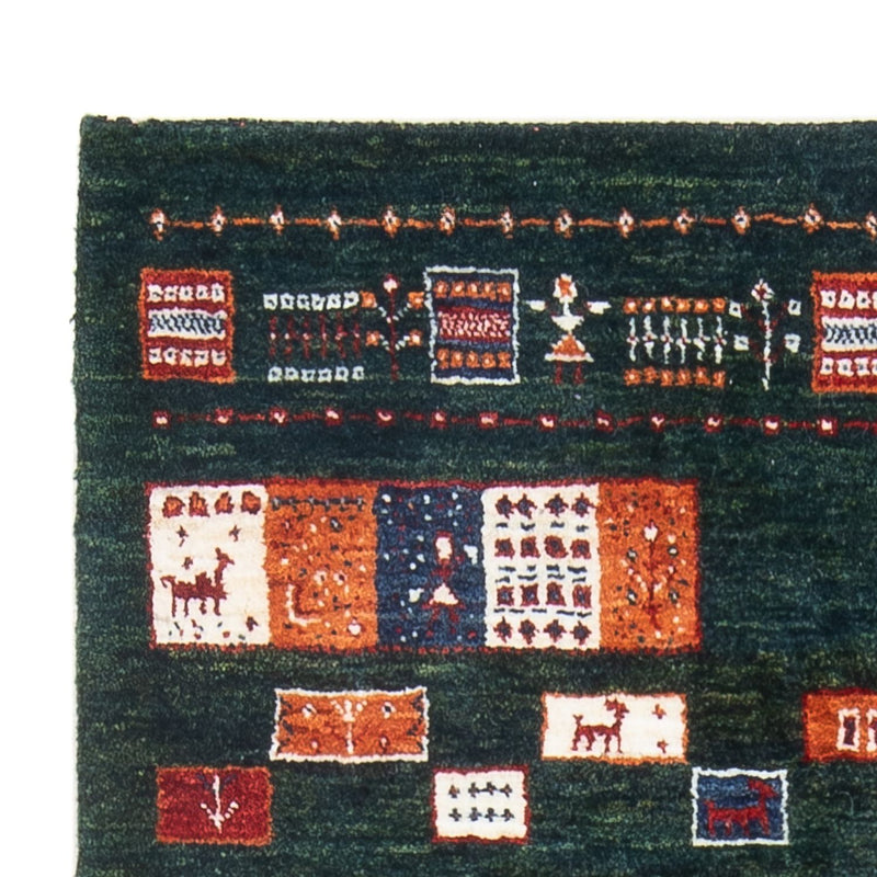 Dywan Gabbeh - Loribaft Perski - 135 x 85 cm - ciemna zieleń