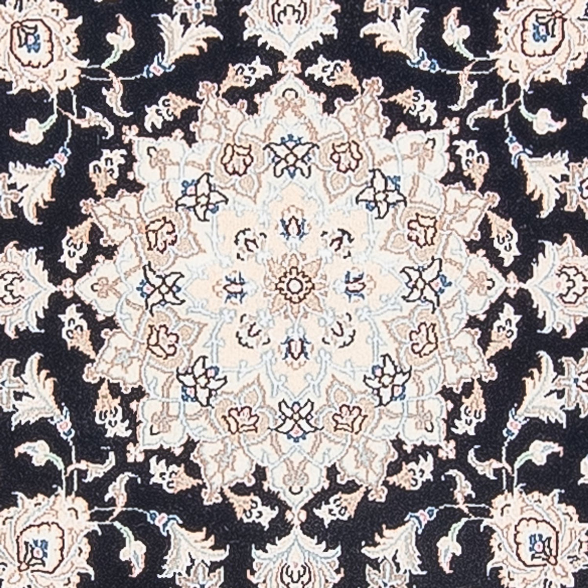 Dywan perski - Nain - Premium okrągły  - 105 x 104 cm - ciemnoniebieski