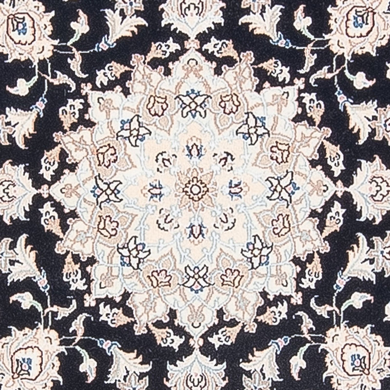 Dywan perski - Nain - Premium okrągły  - 105 x 104 cm - ciemnoniebieski