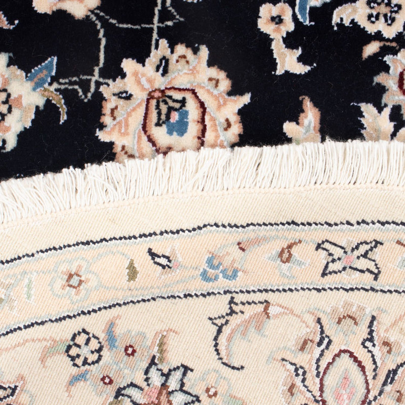 Dywan perski - Nain - Premium okrągły  - 105 x 104 cm - ciemnoniebieski