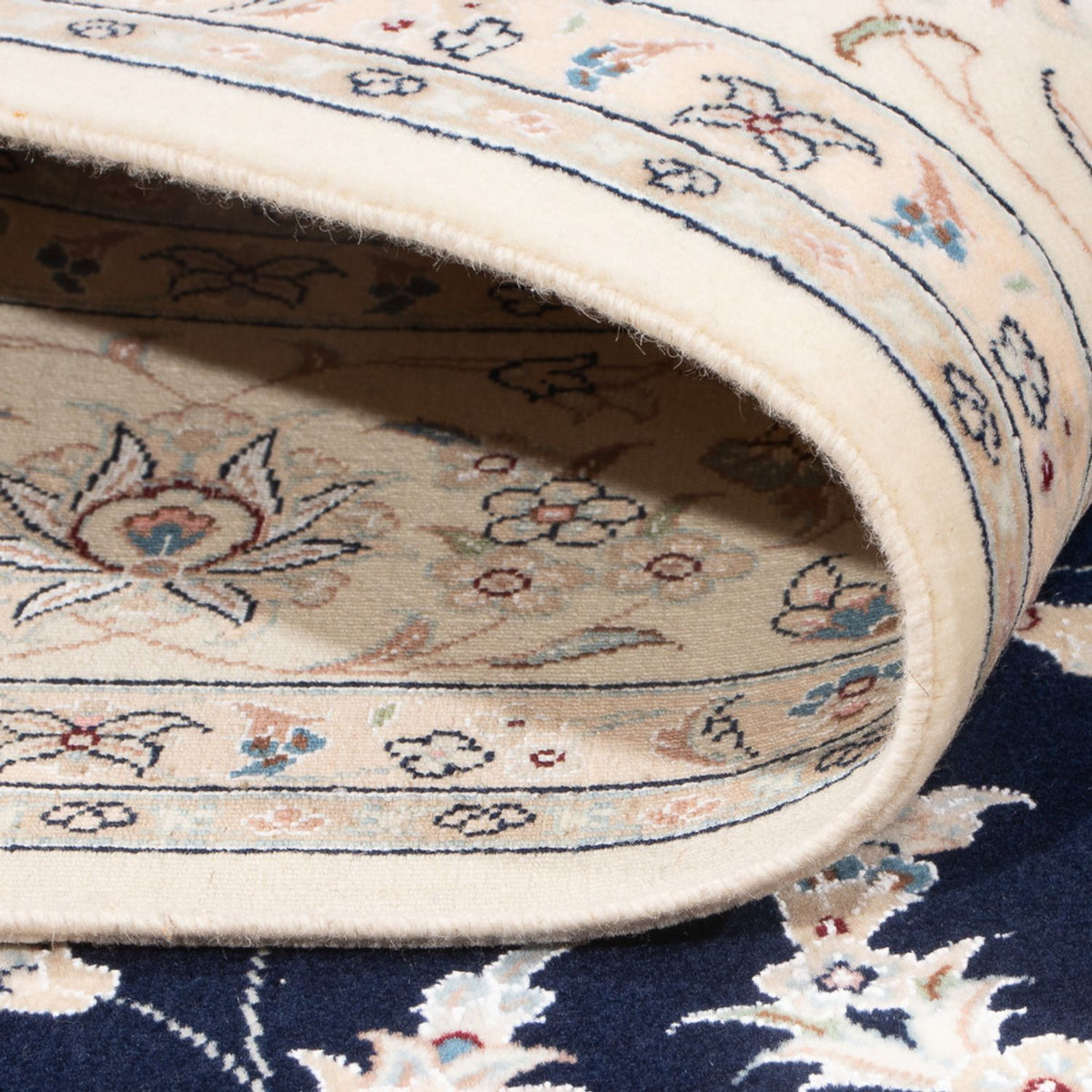 Dywan perski - Nain - Premium - 198 x 132 cm - ciemnoniebieski