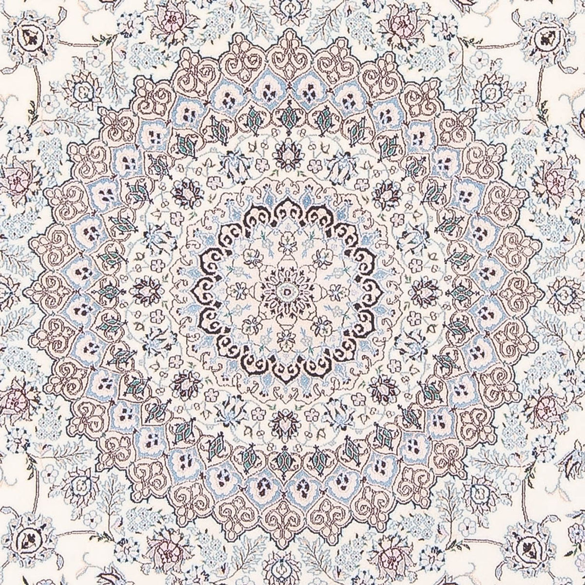 Dywan perski - Nain - Premium okrągły  - 247 x 247 cm - kremowy