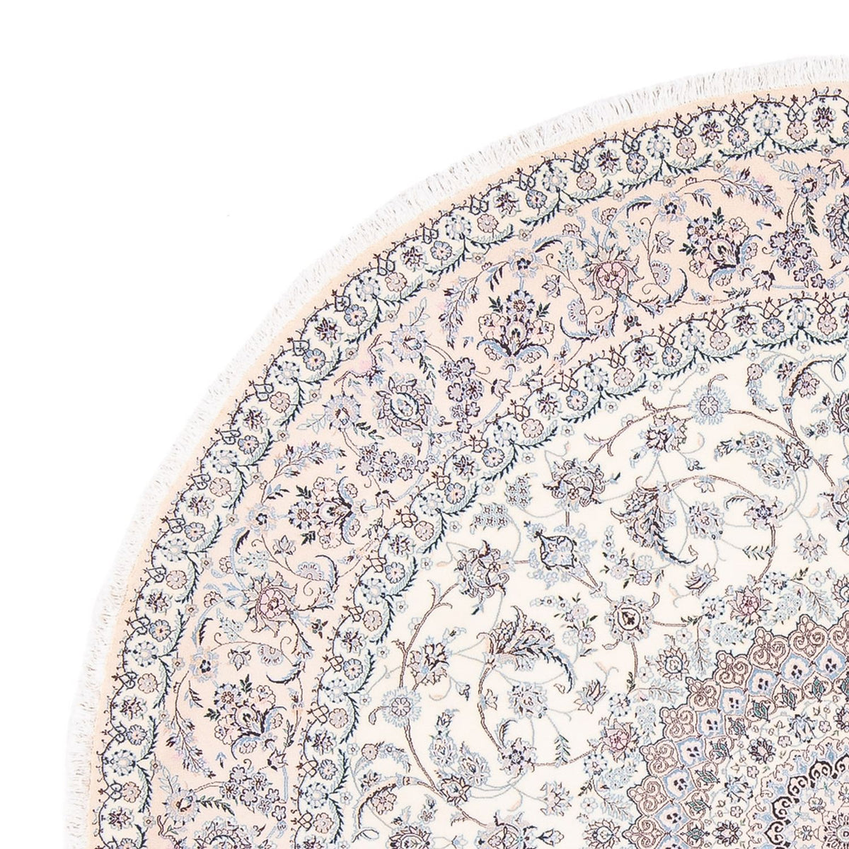 Dywan perski - Nain - Premium okrągły  - 247 x 247 cm - kremowy