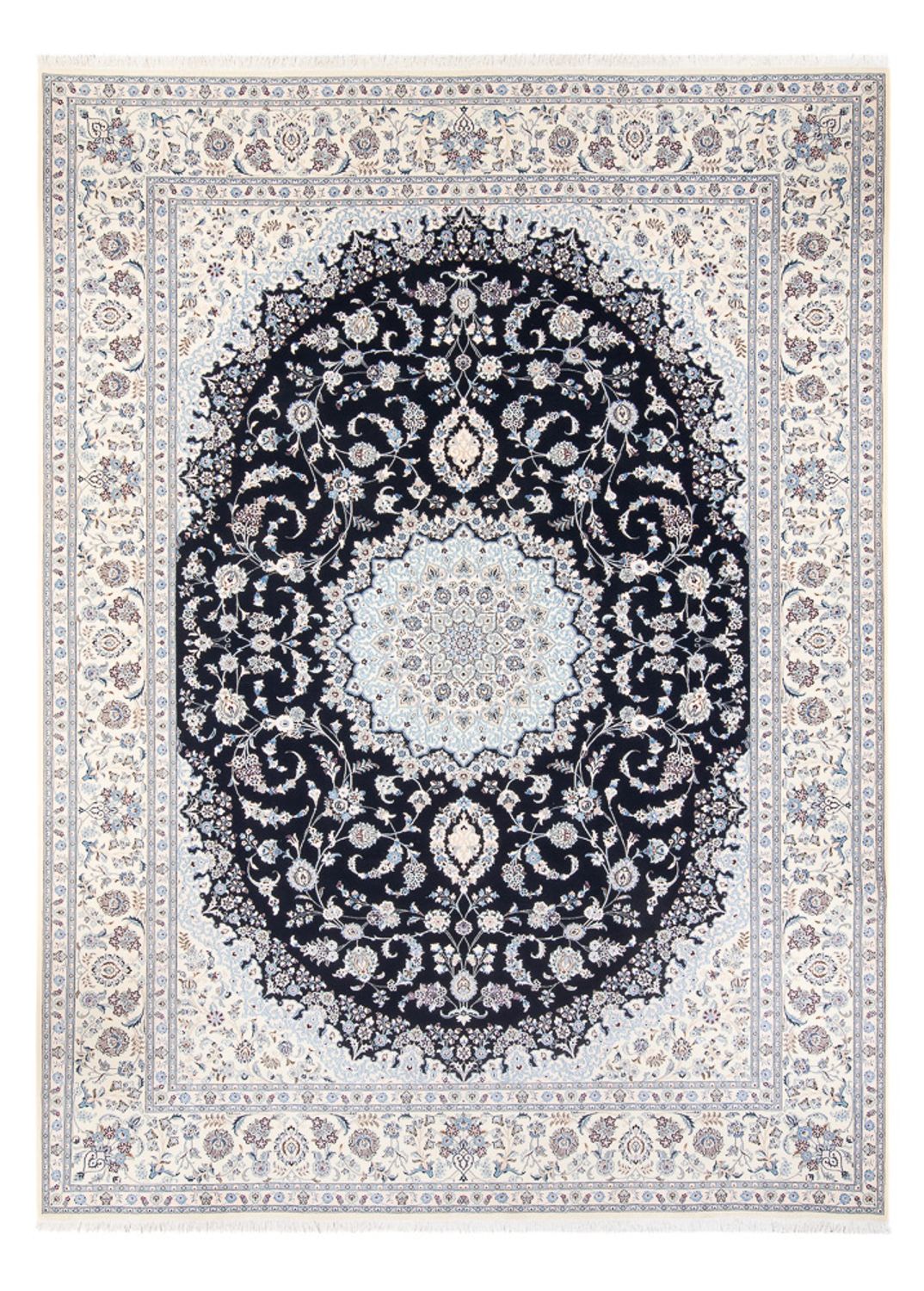 Dywan perski - Nain - Premium - 345 x 252 cm - ciemnoniebieski