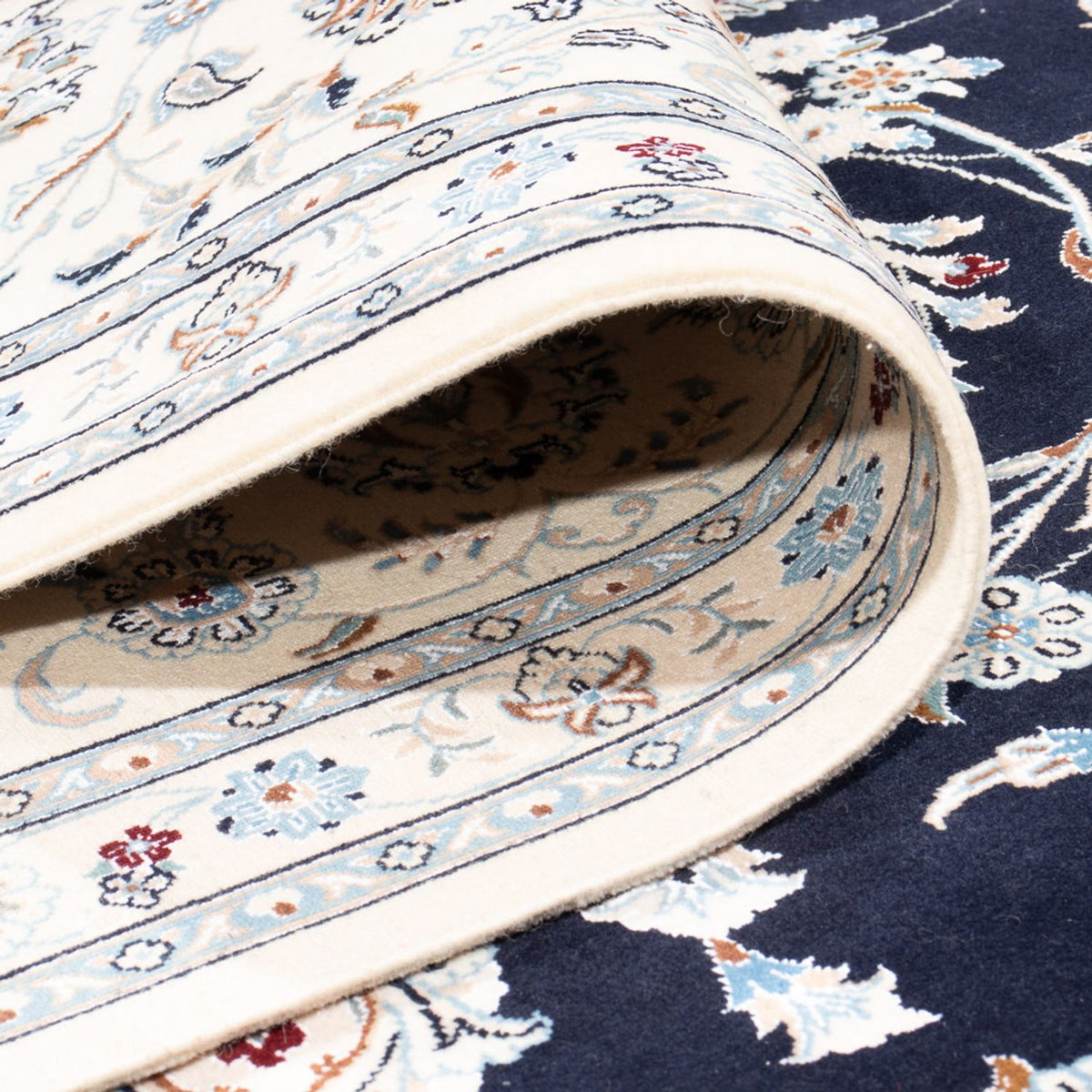 Dywan perski - Nain - Premium - 345 x 252 cm - ciemnoniebieski