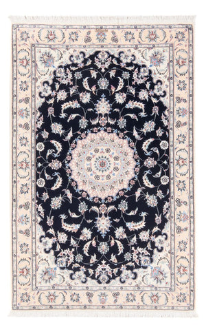 Dywan perski - Nain - Premium - 141 x 93 cm - ciemnoniebieski