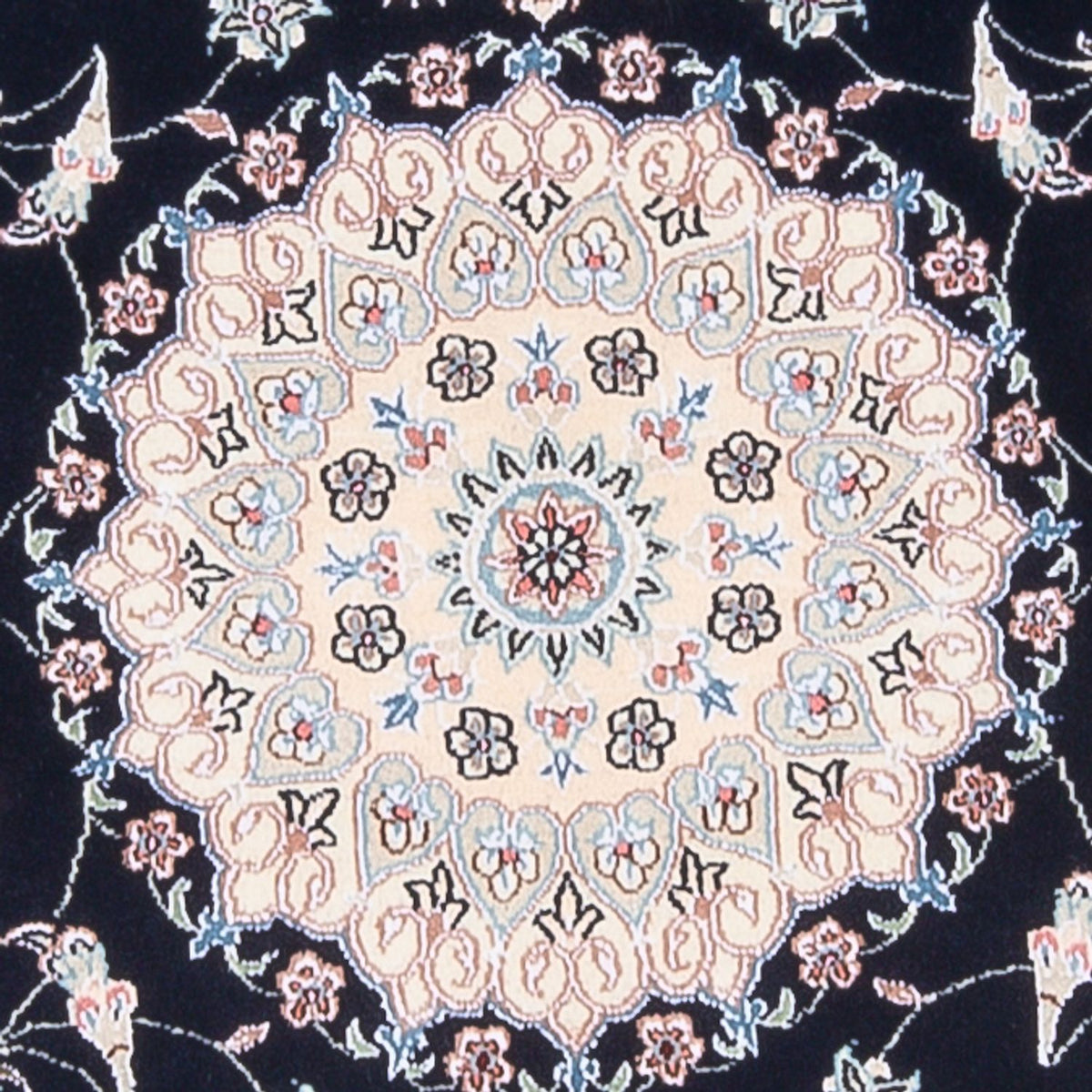 Dywan perski - Nain - Premium - 141 x 93 cm - ciemnoniebieski