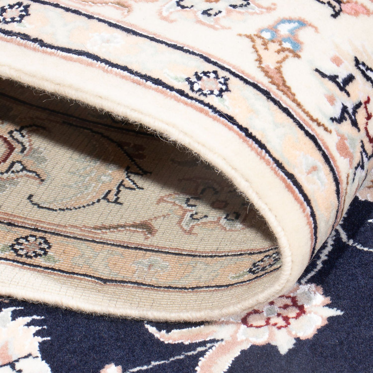 Dywan perski - Nain - Premium - 123 x 81 cm - ciemnoniebieski