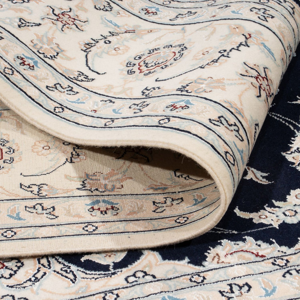 Dywan perski - Nain - 261 x 223 cm - ciemnoniebieski