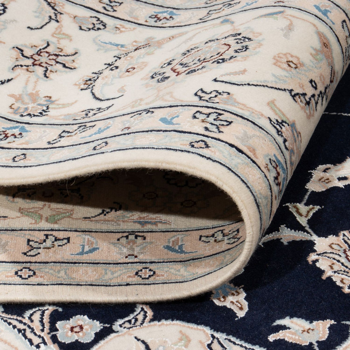 Dywan perski - Nain - 280 x 227 cm - ciemnoniebieski