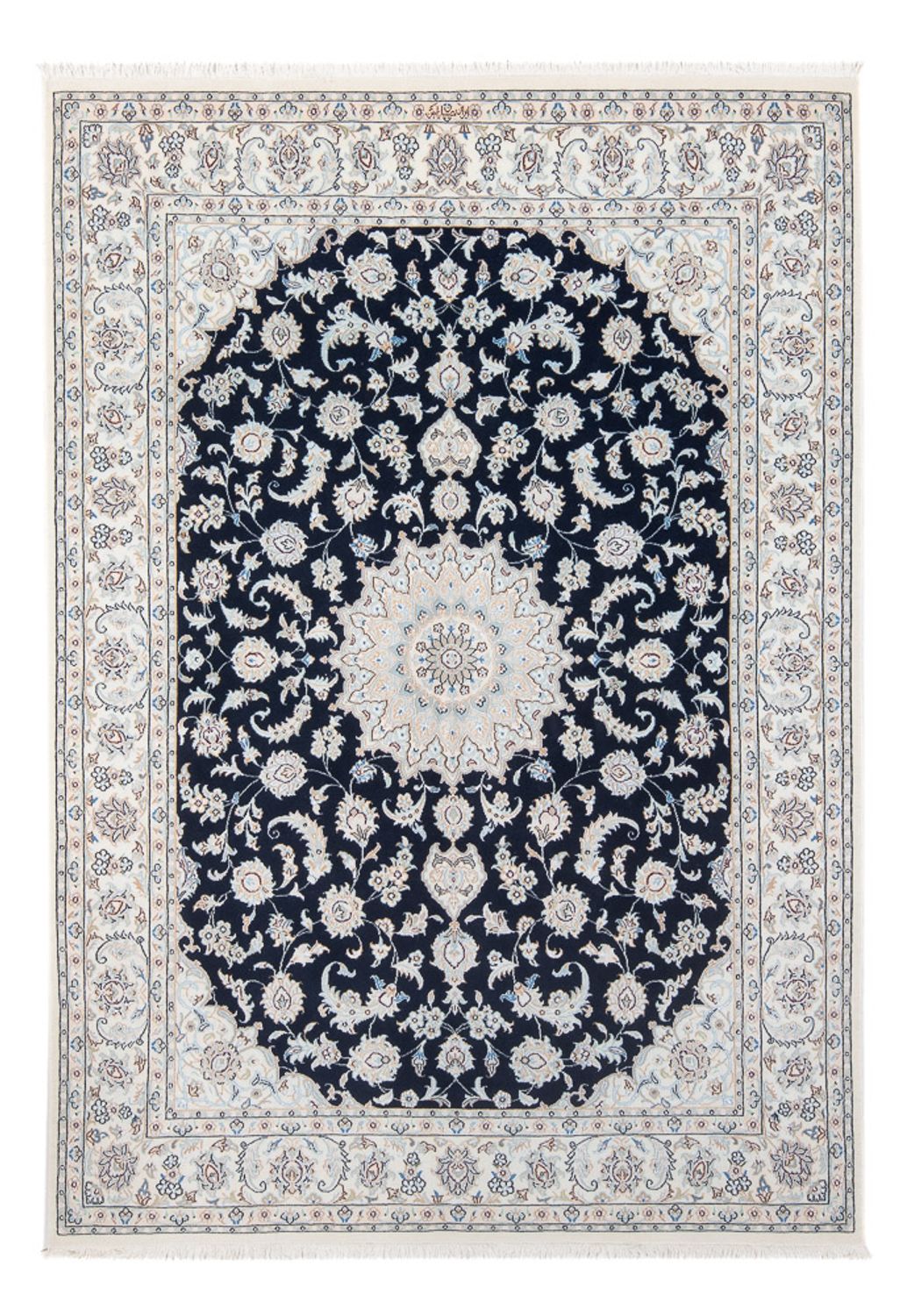 Dywan perski - Nain - Premium - 207 x 146 cm - ciemnoniebieski