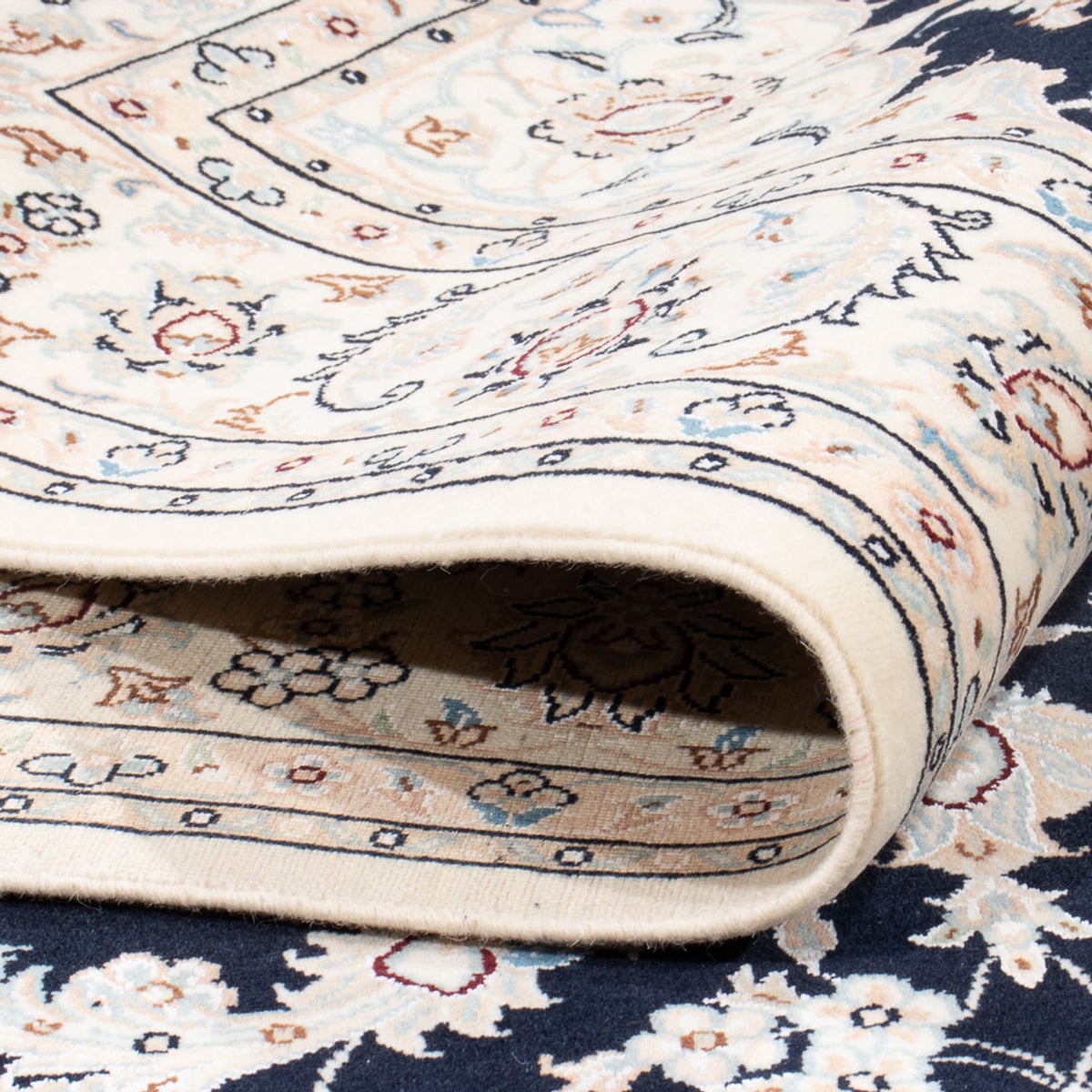 Dywan perski - Nain - Premium - 203 x 147 cm - ciemnoniebieski