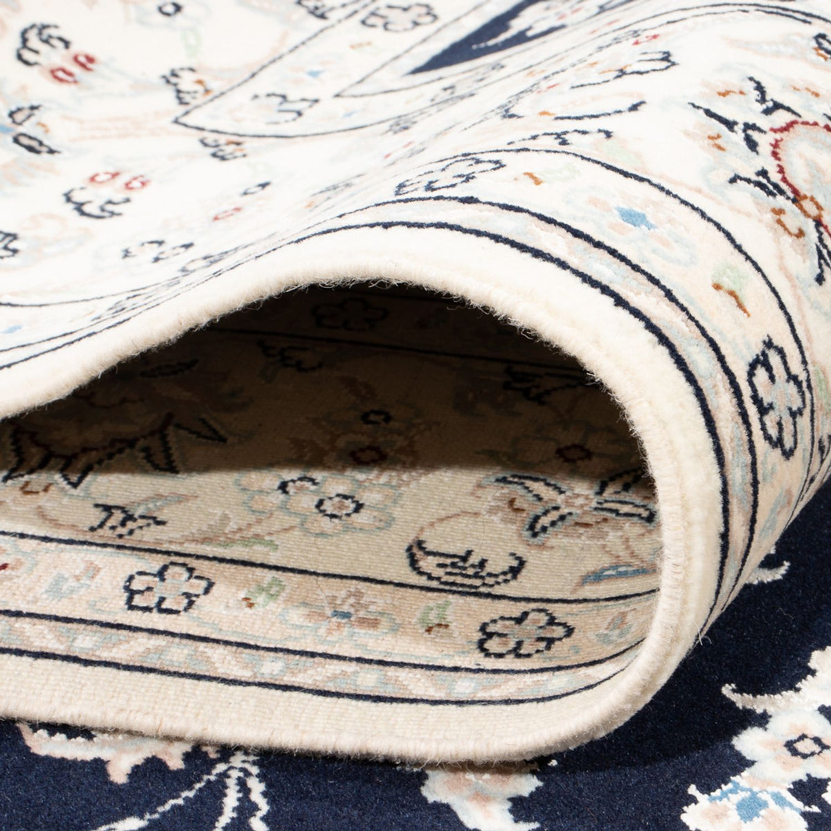 Dywan perski - Nain - Premium - 200 x 147 cm - ciemnoniebieski