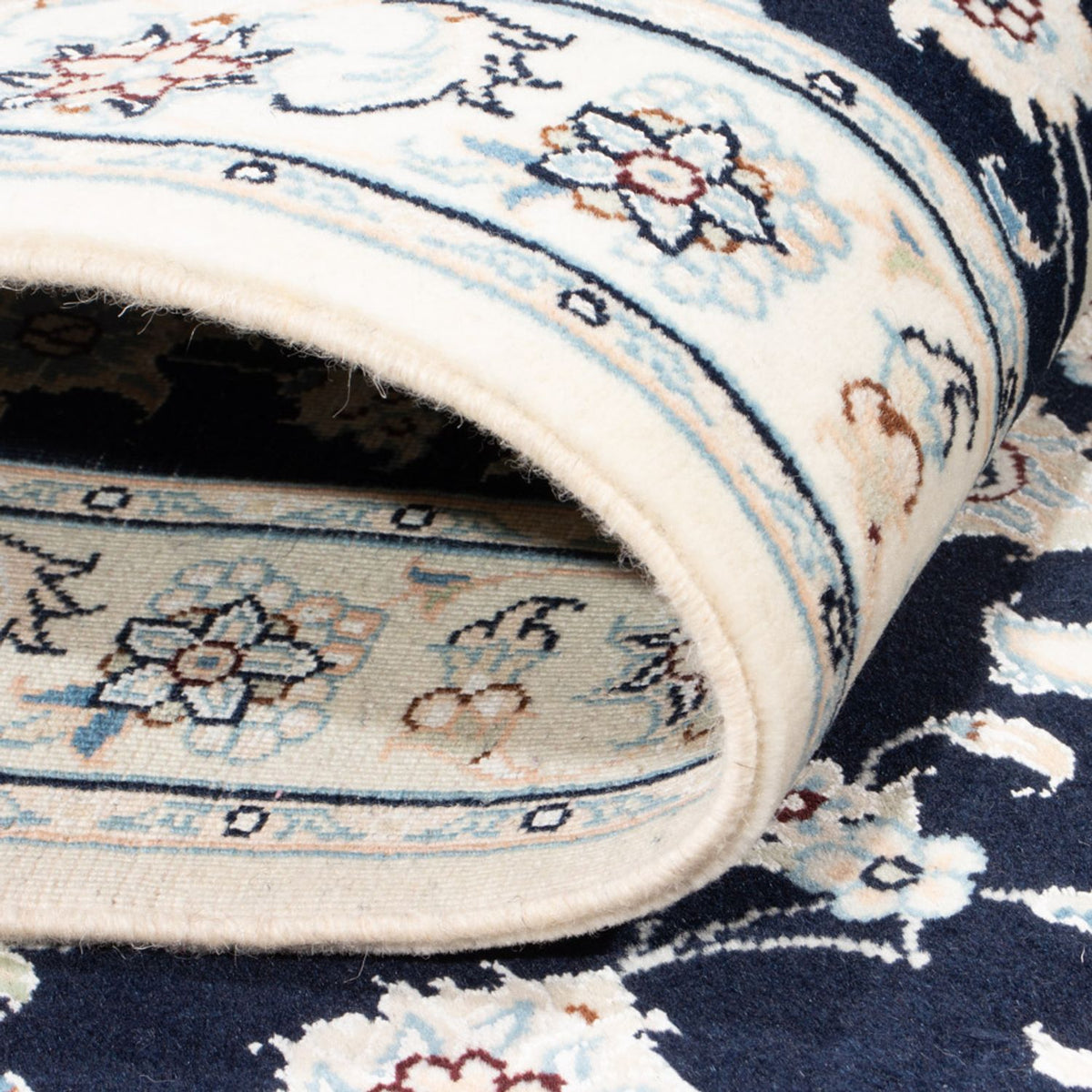 Biegacz Dywan perski - Nain - Królewski - 197 x 81 cm - ciemnoniebieski