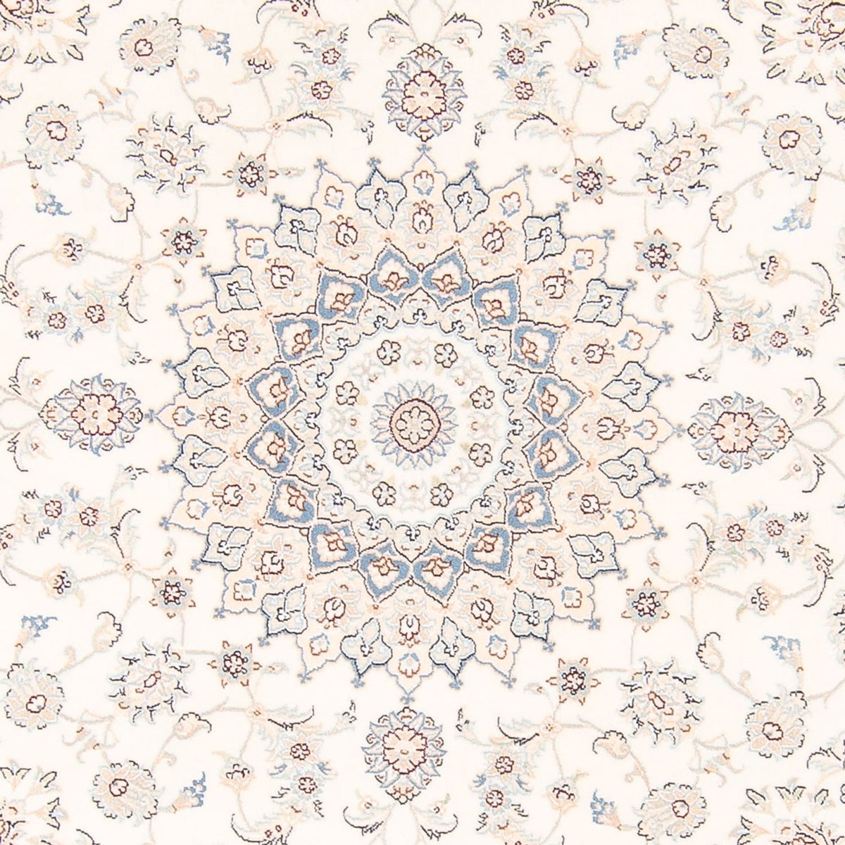 Dywan perski - Nain okrągły  - 200 x 200 cm - kremowy