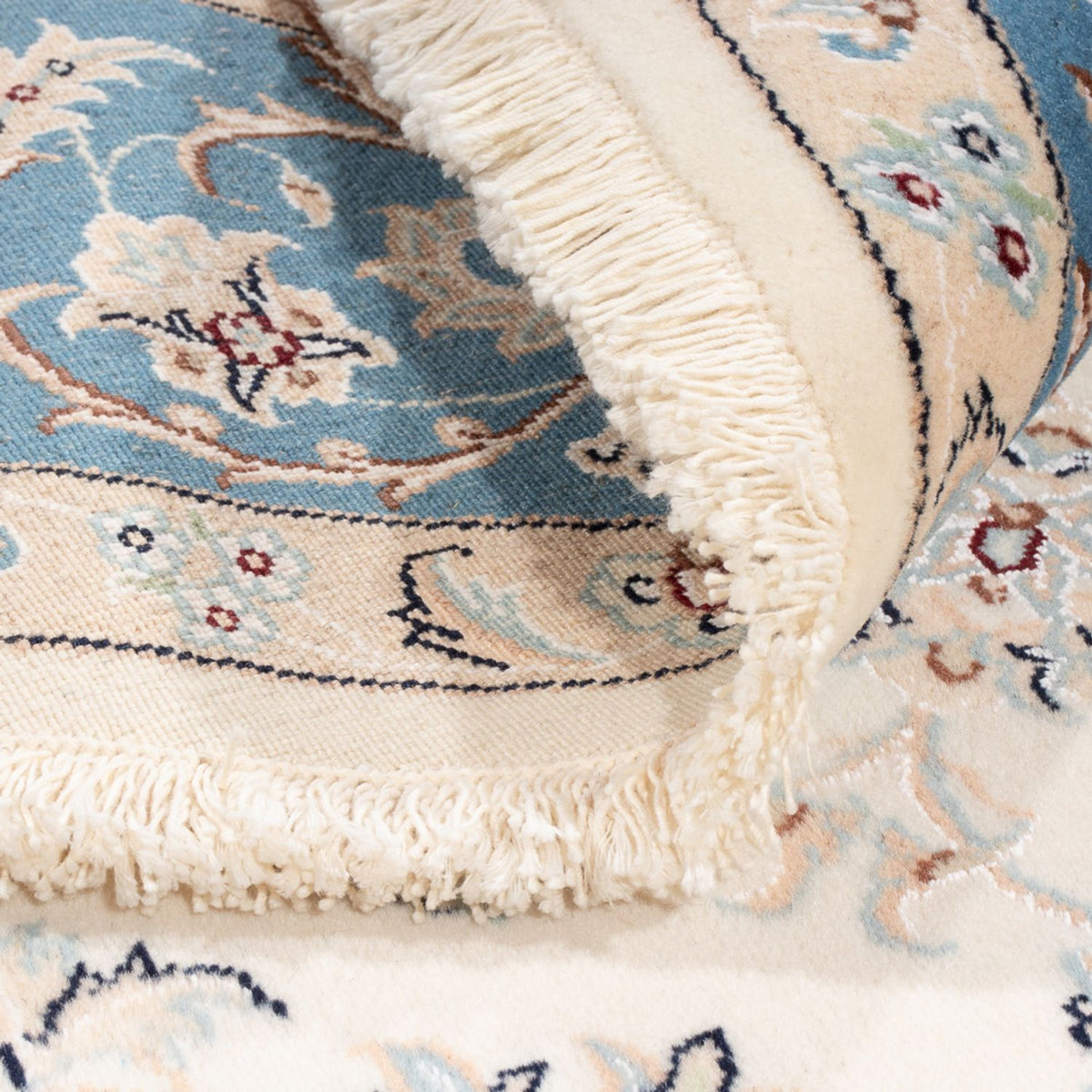 Dywan perski - Nain okrągły  - 200 x 200 cm - kremowy