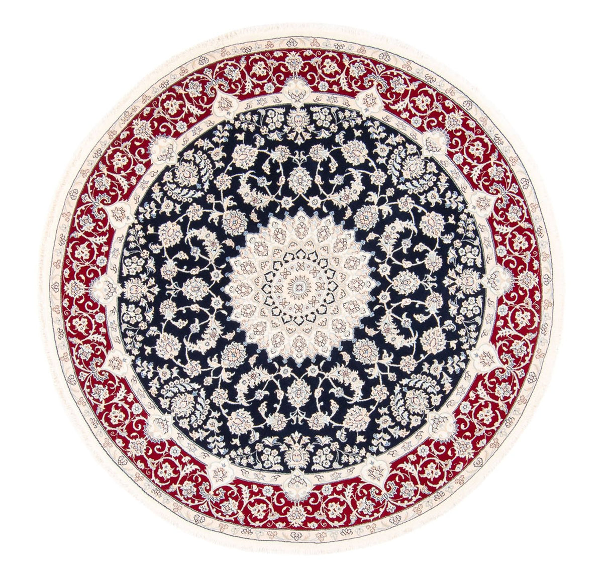 Dywan perski - Nain okrągły  - 200 x 200 cm - ciemnoniebieski