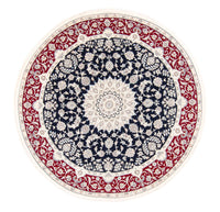 Dywan perski - Nain okrągły  - 200 x 200 cm - ciemnoniebieski