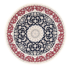 Dywan perski - Nain okrągły  - 200 x 200 cm - ciemnoniebieski