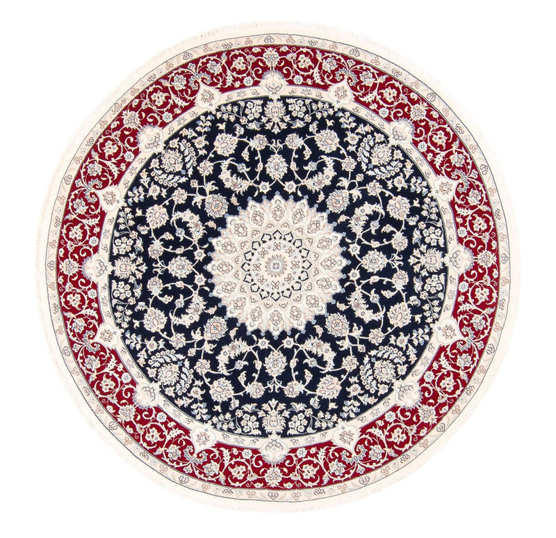 Dywan perski - Nain okrągły  - 200 x 200 cm - ciemnoniebieski