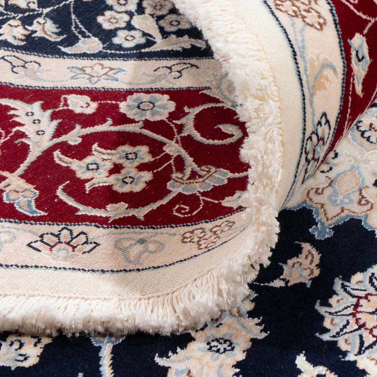 Dywan perski - Nain okrągły  - 200 x 200 cm - ciemnoniebieski