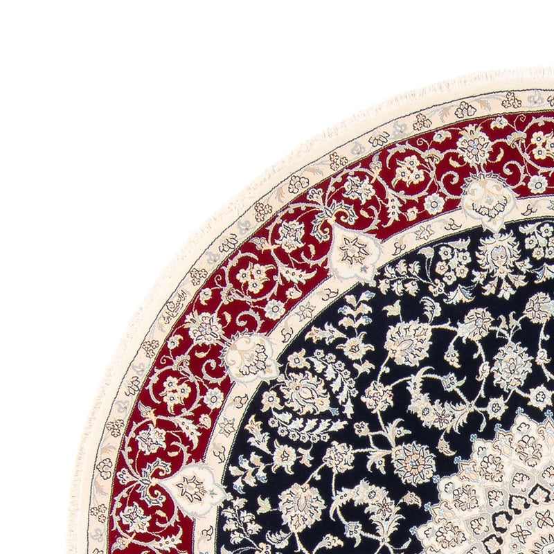 Dywan perski - Nain okrągły  - 200 x 200 cm - ciemnoniebieski