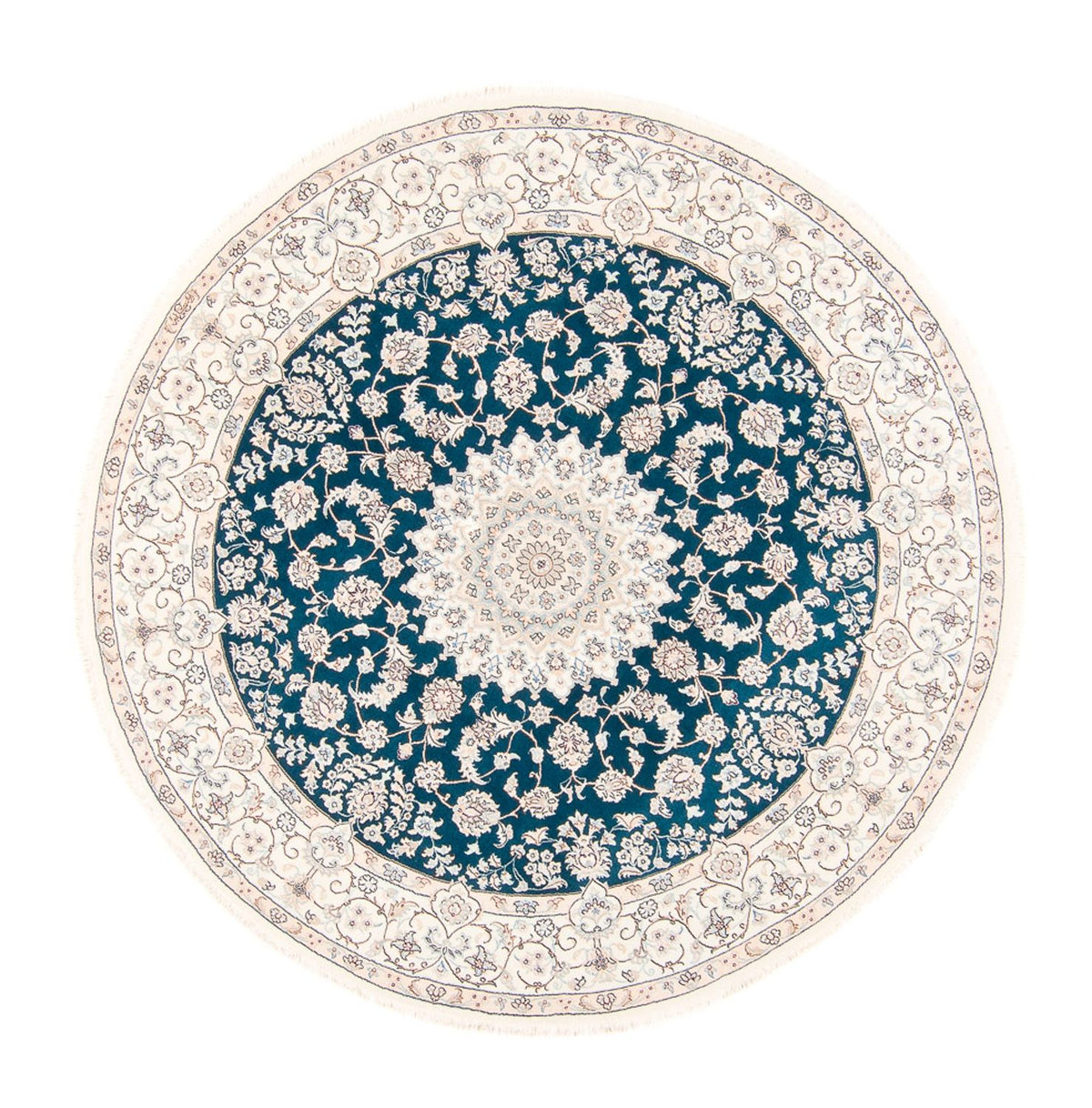 Dywan perski - Nain okrągły  - 200 x 200 cm - niebieski