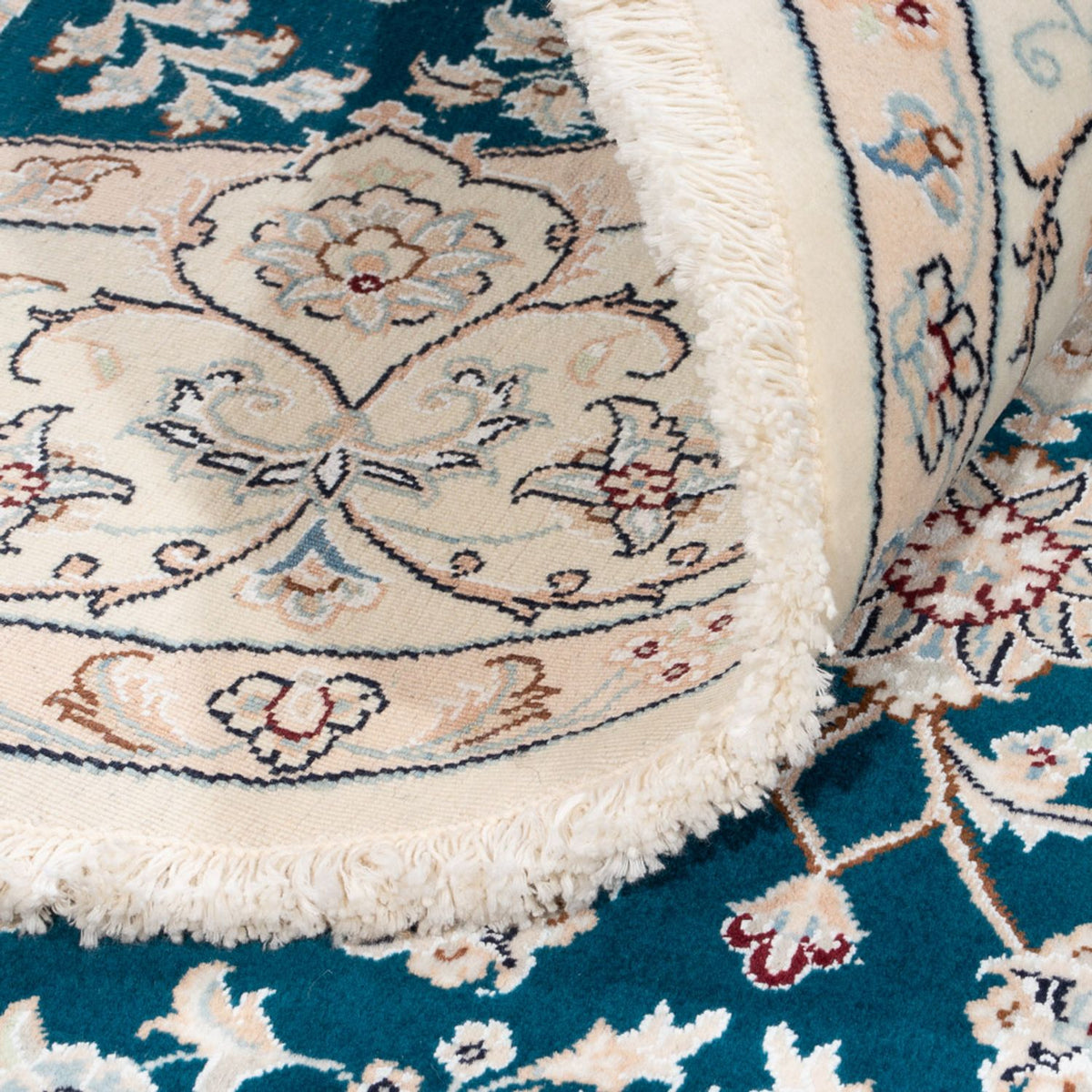 Dywan perski - Nain okrągły  - 200 x 200 cm - niebieski