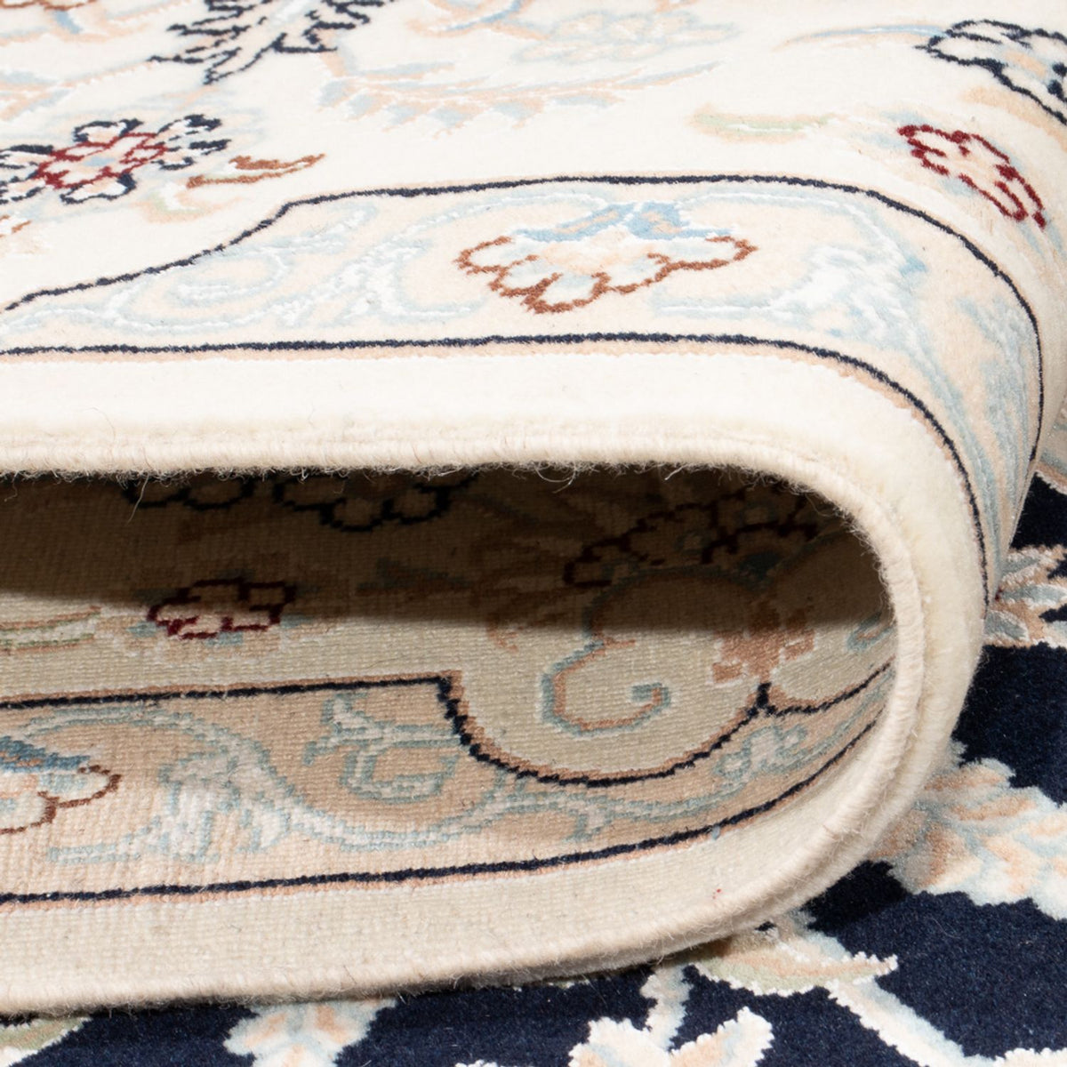 Dywan perski - Nain - Premium - 298 x 198 cm - ciemnoniebieski