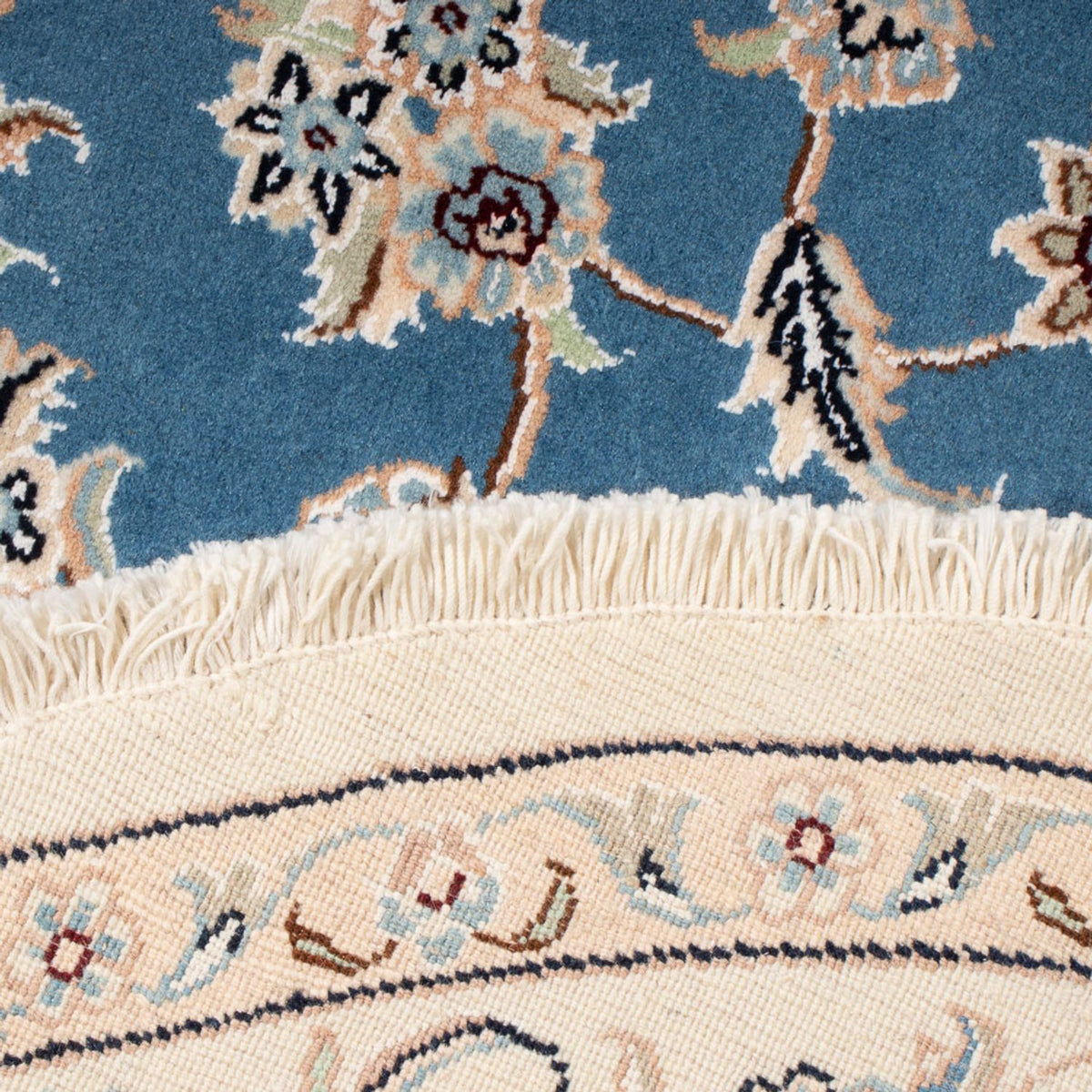 Dywan perski - Nain - Premium okrągły  - 152 x 150 cm - niebieski