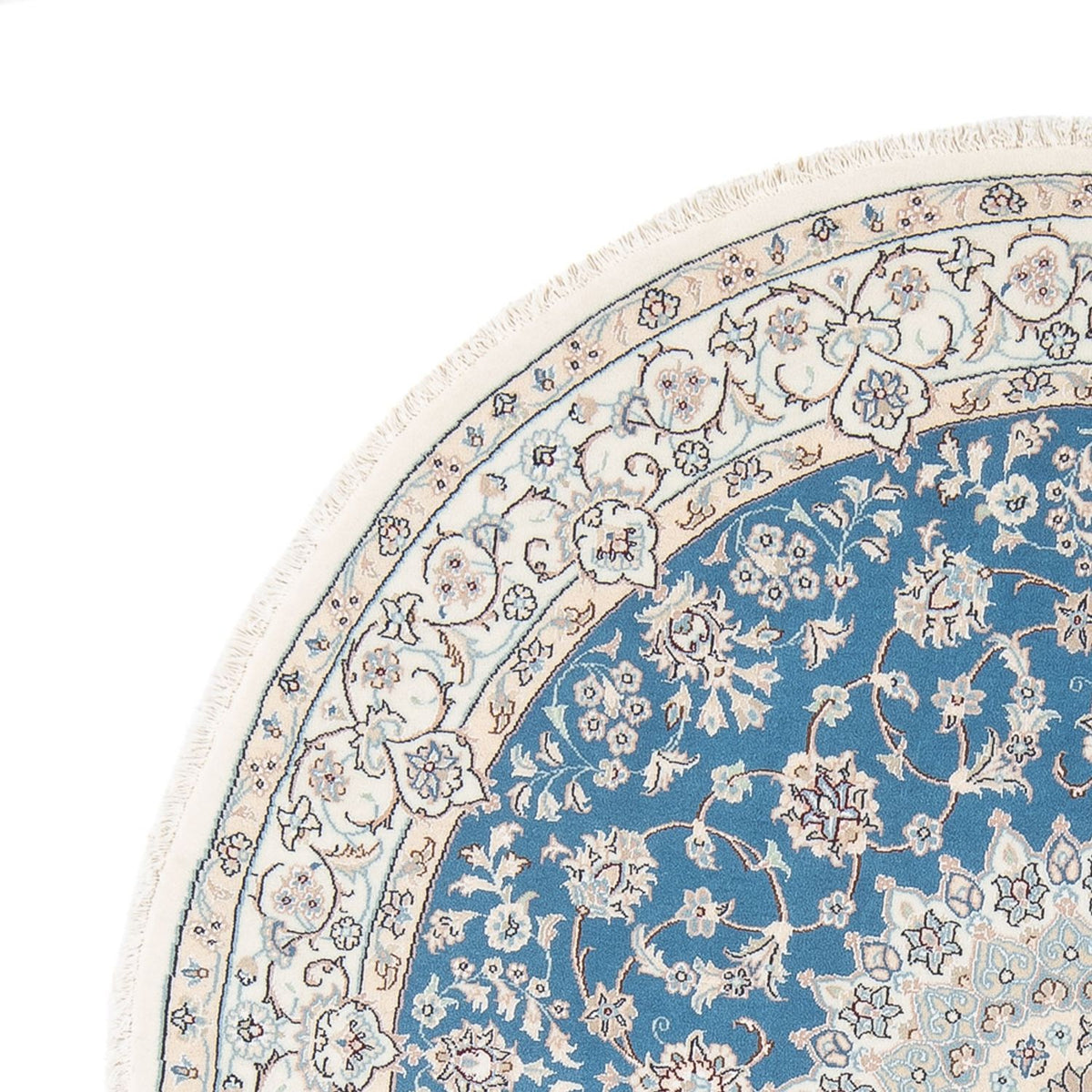 Dywan perski - Nain - Premium okrągły  - 157 x 150 cm - niebieski