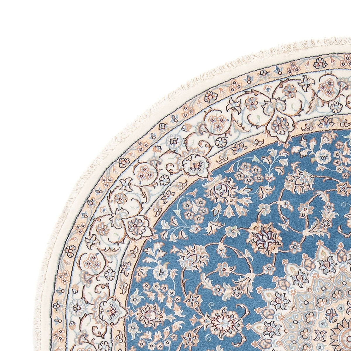 Dywan perski - Nain - Premium okrągły  - 154 x 151 cm - niebieski