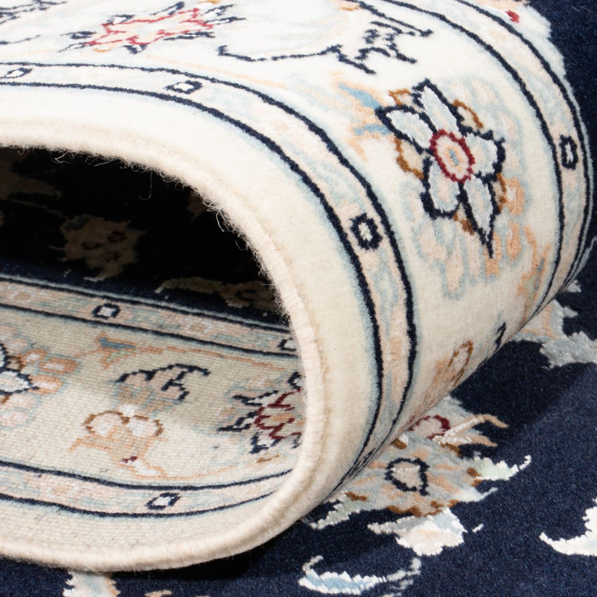 Biegacz Dywan perski - Nain - Królewski - 197 x 80 cm - ciemnoniebieski