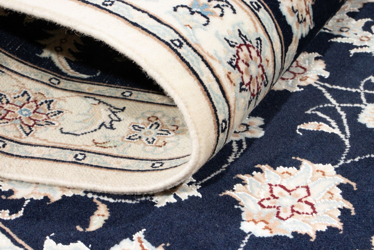 Biegacz Dywan perski - Nain - Królewski - 198 x 81 cm - ciemnoniebieski