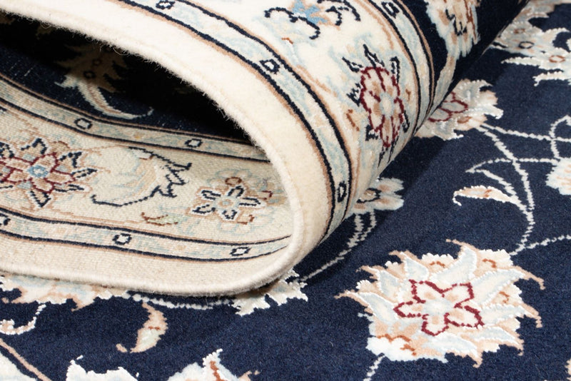 Biegacz Dywan perski - Nain - Królewski - 198 x 81 cm - ciemnoniebieski