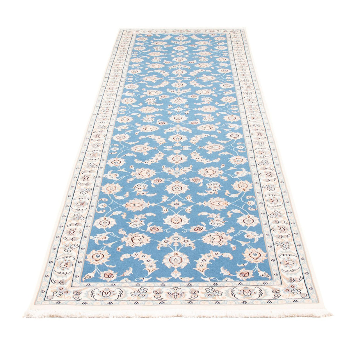 Biegacz Dywan perski - Nain - Premium - 298 x 80 cm - niebieski
