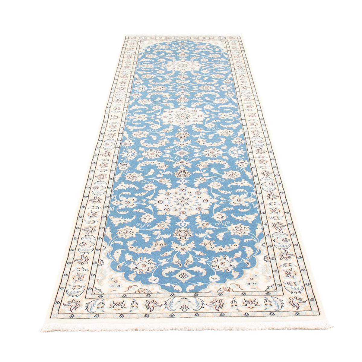 Biegacz Dywan perski - Nain - Premium - 300 x 80 cm - niebieski