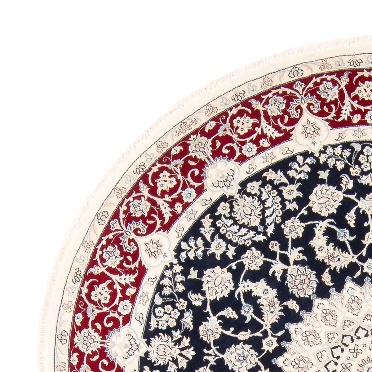 Dywan perski - Nain okrągły  - 204 x 195 cm - ciemnoniebieski