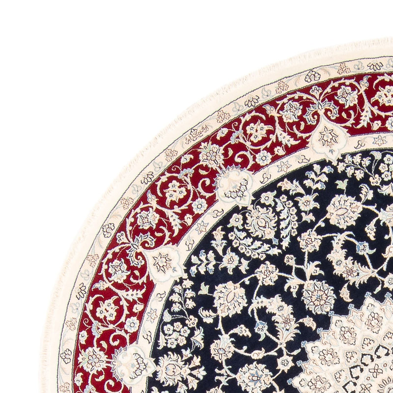 Dywan perski - Nain okrągły  - 204 x 195 cm - ciemnoniebieski