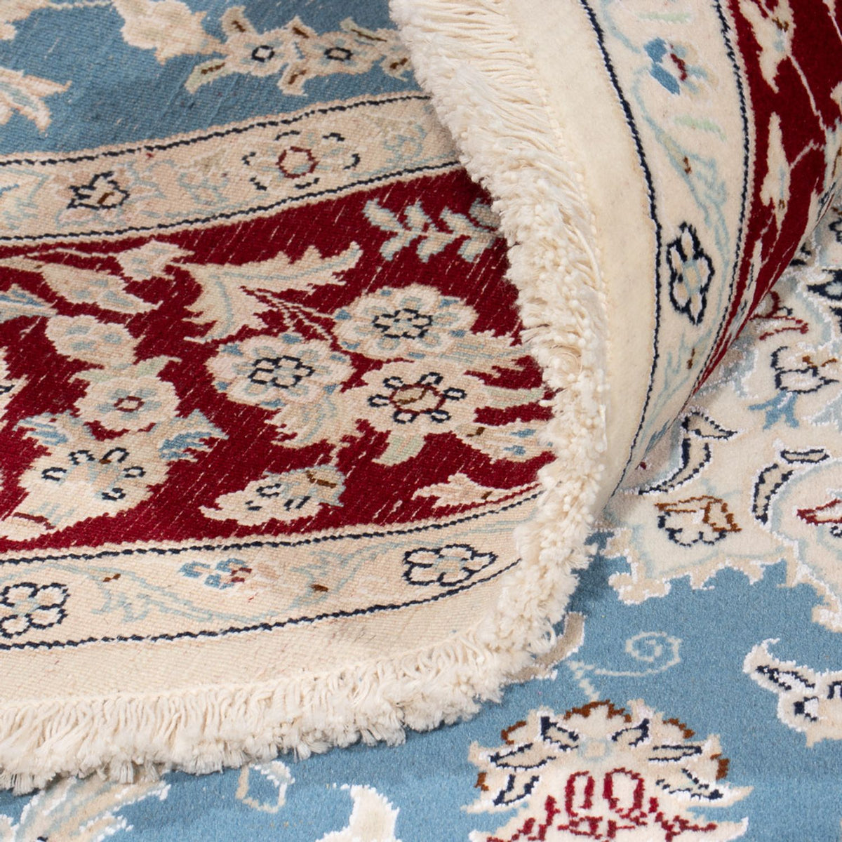 Dywan perski - Nain okrągły  - 200 x 200 cm - jasnoniebieski