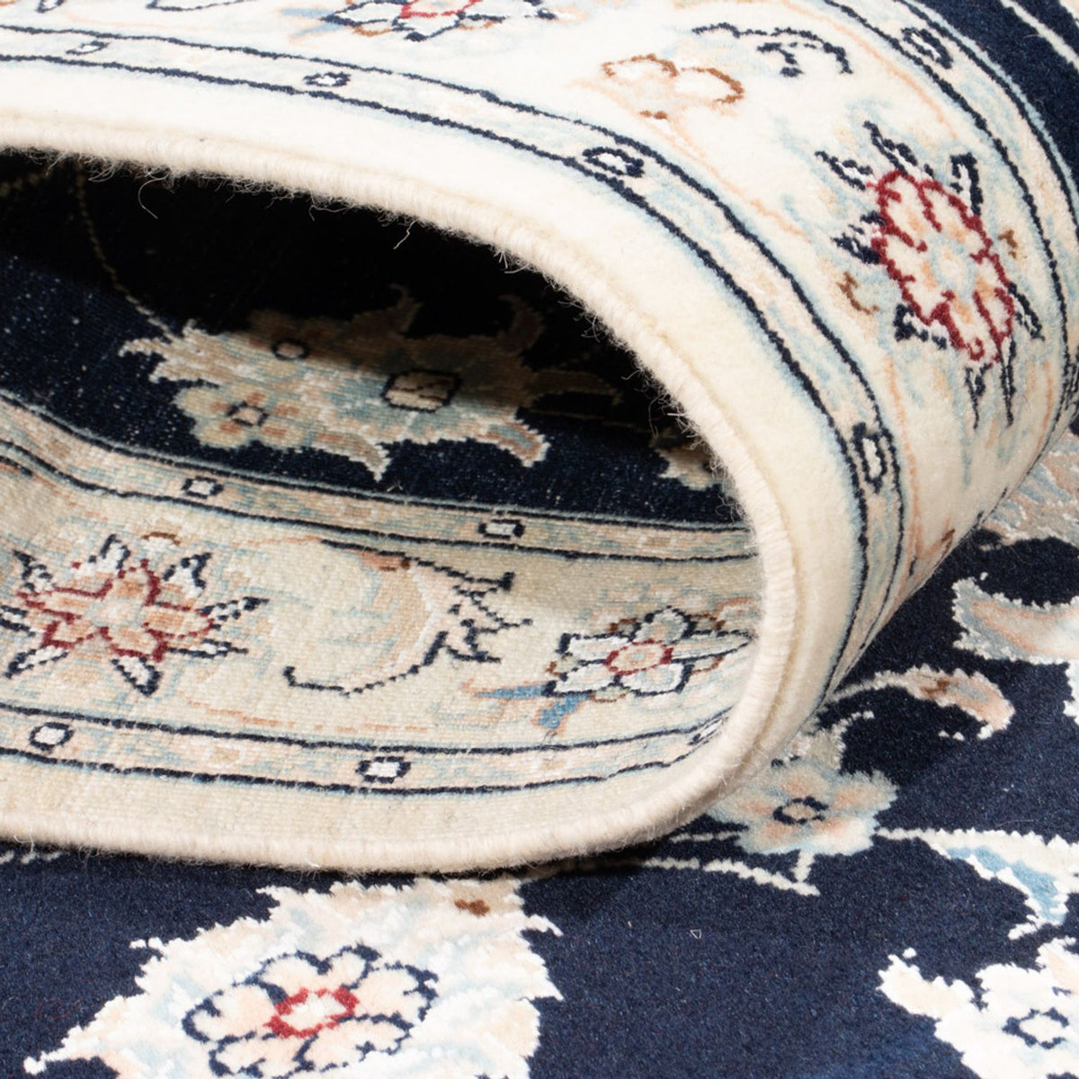 Biegacz Dywan perski - Nain - Królewski - 204 x 81 cm - ciemnoniebieski