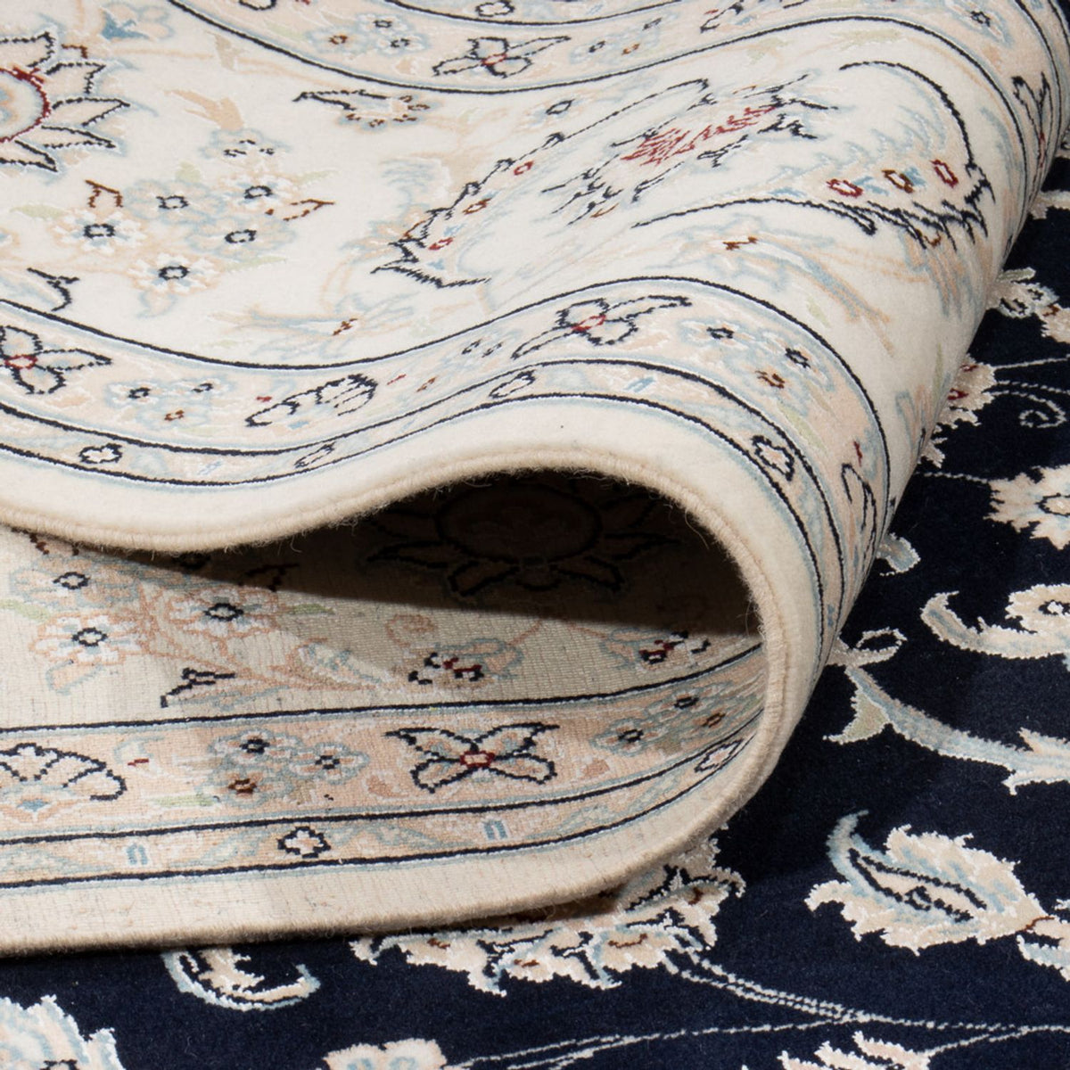 Dywan perski - Nain - 261 x 249 cm - ciemnoniebieski