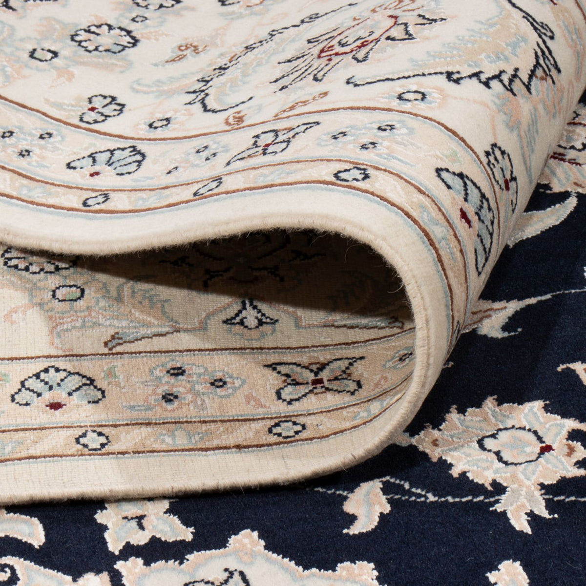 Dywan perski - Nain - 268 x 245 cm - ciemnoniebieski