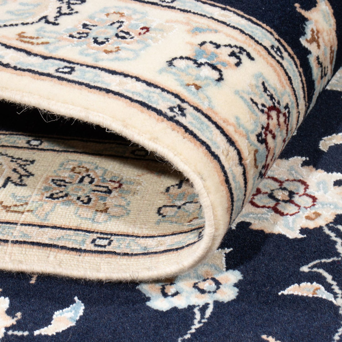 Biegacz Dywan perski - Nain - Królewski - 207 x 80 cm - ciemnoniebieski