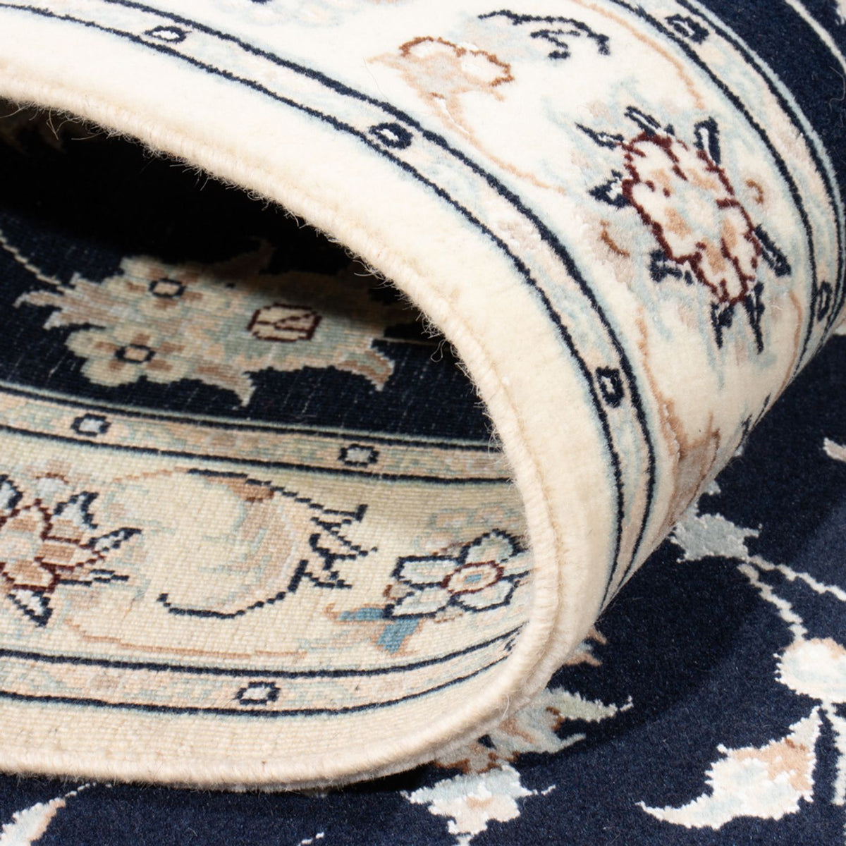 Biegacz Dywan perski - Nain - Królewski - 200 x 81 cm - ciemnoniebieski