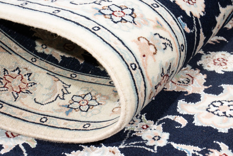 Biegacz Dywan perski - Nain - Królewski - 198 x 81 cm - ciemnoniebieski